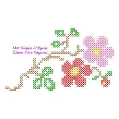 a cross stitch pattern with flowers on it