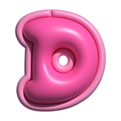 a pink letter that is shaped like the letter b, with an oval hole in the middle