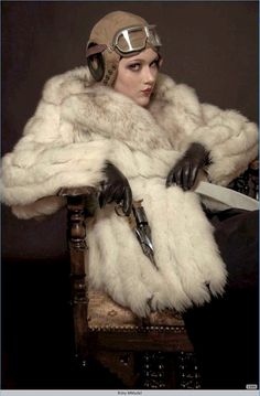 Fur Fourrure 762 x 1161 Aviator Aesthetic, Flash Aesthetic, Pilot Outfit, Aviator Costume, Outfit Art, Photographie Portrait Inspiration, Army Women