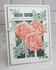 a close up of a card with flowers on it