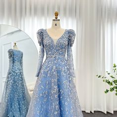 Warm Tips : 1. If the dress 100% real photos ? All the dresses you see are 100% real photos made by our factory ,you will get exactly what you see ,even more beautiful than photos :) 2. How long can I receive the dress ? Usually we can ship the dress within 7-15 days .Shipping time is about 5-7 working days by DHL ,Fedex,UPS,TNT etc.If you need it urgently , please tell us ,we can arrange a rush order for you :) 3. If have the tax? The taxes are charged by your country ( most countries doesn't c Arabic Evening Dress, Beautiful Dubai, Gown Drawing, Blue Gown, Dubai Fashion, فستان سهرة, Wedding Parties, Yellow And Blue, Formal Party