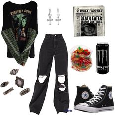 2000s Punk Fashion, 2000s Punk, All American Rejects, Band Outfits, 2000s Clothes, Rock Outfits, Scene Kids, Lookbook Outfits, Punk Fashion