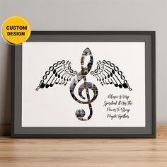 a music note with an angel on it