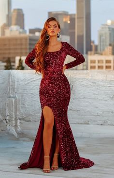 Portia And Scarlett, Scarlett Dresses, Long Sleeve Prom, Long Sleeve Gown, Mermaid Gown, Prom Dresses With Sleeves, Prom Dresses Long With Sleeves, Pageant Dresses, Red Prom Dress