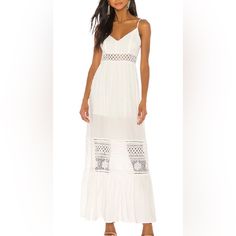 Nwt Jack By Bb Dakota Maxi Dress. Off-White White Lined Maxi Dress For Summer, White Summer Maxi Dress With Lace Trim, White Lined Maxi Dress For Vacation, White Lace Trim Maxi Dress For Day Out, White Lined Summer Maxi Dress, Off-white Maxi Dress With Lace Trim For Vacation, Chic White Lined Maxi Dress, Chic White Sundress With Lace Trim, White Lace Trim Sundress Maxi Dress