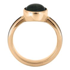 Expertly crafted with a unique moss agate cabochon, this ring showcases a distinctly natural style. The solid rose gold bezel sets off the sizable cabochon perfectly. The tapered shank is embellished with ironwood, elevating the design with a natural twist. Create the perfect bridal set by pairing this ring with one of our unique, custom women's wedding bands. RING LAYOUTRing Width: 3.5 mmRing Sleeve: 14k Rose GoldRing Profile: RoundRing Finish: Polished0.75 mm 14K Rose Gold2 mm Split Ironwood0. Natural Twists, Moss Agate Ring, Agate Ring, Ring Sizer, Natural Style, Womens Wedding Bands, Moss Agate, Bridal Sets, Bezel Setting