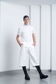 Mens shorts // Mens tailored white stone bermuda shorts by Eliran Nargassi have a oversized silhouette through the body and a minimalistic Japanese design, crafted in a high quality Italian linen fabric, the shorts features a unique hem (the back hem is longer than the front hem), there are 2 pockets at the front and 2 welt pockets at the back, also features a zip fastening fly, a single button and belt loops.The matching shirt can be found here: www.etsy.com/listing/237941178/WE SHIP WORLDWIDE! White Bermuda Shorts With Pockets For Work, White Knee-length Bermuda Shorts With Pockets, White Relaxed Fit Knee-length Bottoms, White Linen Knee-length Bottoms, White Knee-length Linen Bottoms, White Knee-length Bottoms With Pockets, White Relaxed Fit Knee-length Bermuda Shorts, White Wide Leg Workwear Shorts, White Bermuda Pants For Summer