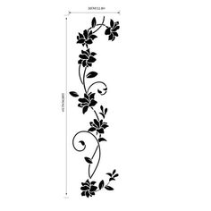 the flower vine wall sticker is shown in black