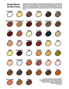 an image of the color chart for makeup