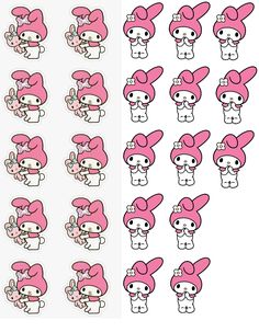 the pink bunny stickers are all different shapes and sizes, but there is no image on