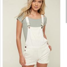 Brand New Never Worn, Still Has The Tags On Them. Selling Because They Have Never Fit. Make Offers! Casual Cotton Overalls For Vacation, Trendy Cotton Overalls For The Beach, Trendy Cotton Beach Overalls, Beach Shortalls Overalls, Casual Cotton Overalls For Beach, Casual Beach Overalls, Summer Cotton Shortalls For Day Out, Casual White Cotton Shortalls, White Casual Overalls And Rompers