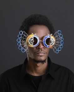 Futuristic Glasses, Kenyan Artists, Unique Eyewear, Funky Glasses, Colossal Art, Art African, Eye Patch, Afro Punk, Black Power