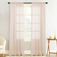 PRICES MAY VARY. 🏠Ready Made: 2 panels sheer curtains per package. Each panel is 34" wide and 84" long when hanging as a flat. Rod Pocket insert can fit up to 1.5" inch rod. Purchase curtain whose width is 1.5-2 times wider than your window will form a nice look. 🏠Soft Material: These curtains are made of 100% durable imported polyester and luxurious textured weave sheer fabric. how much light gets through a soft airy sheer curtain and lighten up the room. They will add a touch of luxury and finesse to your home! 🏠Multi Function: Voile sheer curtain can filter sunlight and balance the light level between indoor and outdoor. It enables you to enjoy the beautiful scenery outside the window and prevent people from seeing your indoor room directly. 🏠Stylish Feature: Cause the lightweight a Curtains For Kids Room, Curtains For Kids, Pink Sheer Curtains, Window Treatments Curtains, White Sheer Curtains, Voile Curtains, Sheer Curtain Panels, Bedroom Panel, Kids Curtains