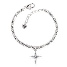 Inspired by magical bursts of light, this bracelet depicts a beautiful modern cross design. Elegant Adjustable Cross Beaded Bracelets, Elegant Silver Cross Beaded Bracelets, Elegant Silver Beaded Cross Bracelets, Bracelet Inspired, Unique Gift Items, Ring Watch, Linen Spray, Handbag Charms, Vase Candle Holder