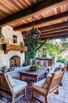 50+ Creative Covered Patio Ideas Attached to House with Fireplace Hey There, Outdoor Space