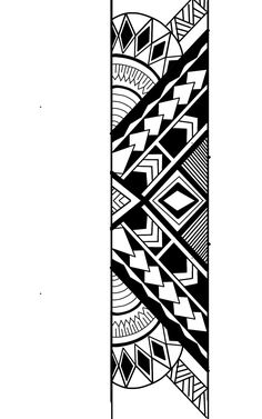 a black and white drawing of an abstract design on a tall piece of art paper