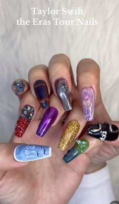 70+ Nail Designs Inspired by Taylor Swift’s Eras Tour - Boss Babe Chronicles Taylor Swift Eras Tour Nails, Eras Tour Nails, Taylor Swift Nails, Concert Nails, Cute Simple Nails, London Nails, Taylor Swift Cute, Day Glow, Strong Nails