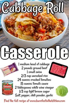 cabbage roll casserole recipe with instructions