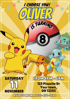 the pokemon birthday party is going on at 8 pm, and it's time to celebrate