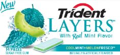 the front of a box of tridentt layers with real mint flavor