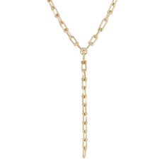 The Margaux Lariat is made from our U link chain, fastened with a with a custom U link Clasp. Material: Brass Plating: 10K Gold or Rhodium-Silver. Chain has a clear protective coating to prevent from quick wear and tarnishing. 4 Length Options: 16" with a 6" drop, 18” with a 5” drop, 24" with a 6" drop or 30" with a 6" drop U Links measure: 16mm Long x 7mm wide x 1.8mm thick Clasp Measures: 20mm Our jewelry is always handmade from sustainable materials in the USA. Yellow Gold Lariat Jewelry With Paperclip Chain, Yellow Gold Lariat Necklace With Paperclip Chain, Yellow Gold Link Lariat Necklace, Gold-tone Lariat Chain Necklace, Gold Lariat Necklace With Long Drop Chain, Silver Paperclip Chain Lariat Necklace, Yellow Gold Lariat Jewelry With Box Chain, Elegant Lariat Link Necklace, Elegant Link Chain Lariat Necklace