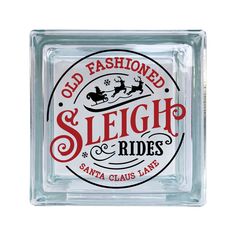 old fashioned sleigh rides glass block