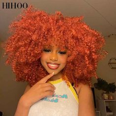 Kurze Haar Afro Verworrene Lockige Perücke Für Frauen Rot Braun Kupfer Ingwer Perücke mit Pony 4c Red Hair, Red Afro Hair, Ginger Wig With Bangs, Red Natural Hair, Red Afro, Short Hair Afro, Copper Ginger, Ginger Wig, Outfits For Teachers