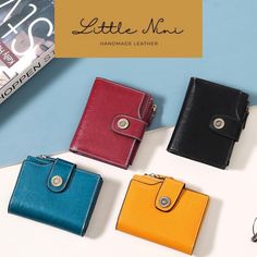 Elevate your everyday style with our Stylish Women's Leather Wallet. Crafted from genuine leather, this wallet combines fashion and function in a compact design that fits comfortably in your hand or purse. With its small yet spacious interior, you'll have room for your essential cards, cash, and even a few coins. Key Features: * Genuine Leather: This wallet is made from high-quality leather, giving it a timeless look and a durable, long-lasting feel. * Compact Design: Despite its small size, thi Trendy Leather Coin Purse With Card Slots, Trendy Leather Coin Purse Gift, Trendy Leather Bifold Card Holder, Trendy Leather Wallets As Gift, Trendy Leather Wallets As Gifts, Trendy Leather Wallets For Gifts, Leather Card Holder With Interior Slots, Leather Rfid Blocking Card Holder, Leather Gifts For Her