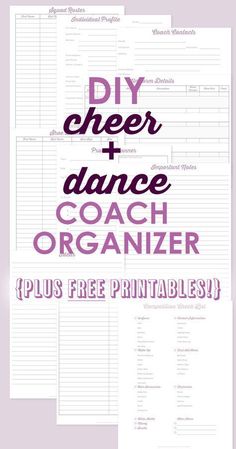 the free printable cheer dance coach organizer