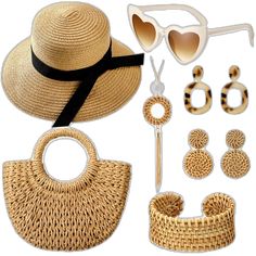 Rattan Jewelry, Vacation Sunglasses, Rattan Earrings, Straw Beach Hat, Women Vacation, Sunglasses Necklace, Straw Hat Beach, Women Beach, Kids Luggage