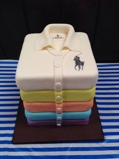 a cake made to look like polo shirts