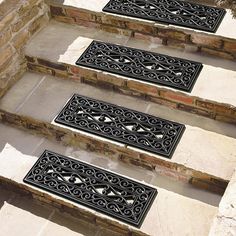 the steps are decorated with wrought iron designs