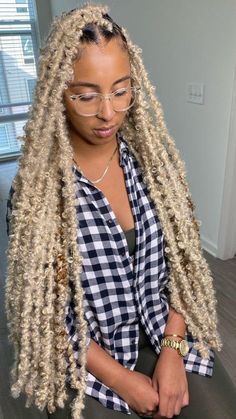 Blonde Butterfly Locs, Girl Braided Hairstyles, Hair Clip Black, Unique Hair Clip, Faux Locs Hairstyles