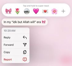 two text messages with hearts and flowers on them, one says i'm my tik but allah will era