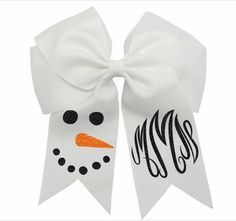 Christmas Hairbow, Girls Christmas Hair, Snowman Hair, Htv Designs, Hairbow Ideas, Snowman Bow, Necklaces Diy, Homemade Bows, Monogram Ideas