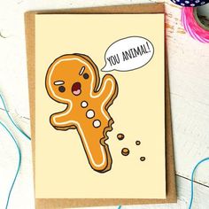 a card with an image of a ginger holding a thought bubble saying you wannan't