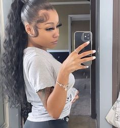 Slicked Back Ponytail, High Ponytail Hairstyles, Weave Ponytail Hairstyles, Sleek Ponytail Hairstyles, Black Ponytail Hairstyles, Birthday Hairstyles