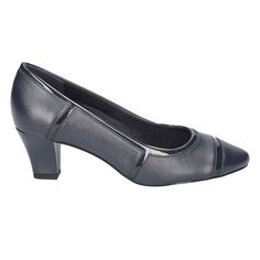 Look timelessly sophisticated with the Datia by Easy Street. This manmade pump features on-trend overlay detailing, an almond toe design, and a contemporary dress heel for that perfect touch of elegance with padded heel-to-toe insole for added comfort. $54.95 Elegant Spring Court Shoes For Business Casual, Modern Blue Heels For Work, Elegant Court Shoes For Work In Spring, Elegant Spring Court Shoes For Business, Fitted Spring Court Shoes For Business, Blue Fitted Court Shoes For Formal Occasions, Elegant Fitted Court Shoes For Business Casual, Elegant Fitted Blue Court Shoes, Classic Blue Court Shoes For Formal Occasions