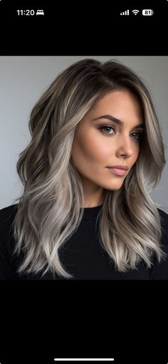 Ombre Hair Color Ash Blonde, Ash Blonde In Brown Hair, Blond With Dark Lowlights, Dark Root Mushroom Balayage, Dark Hair Into Blonde, Hair Color Ideas For Brunettes Going Blonde, Ashy Low Lights For Blonde Hair, Fall Shadow Root Blonde, Fall Highlighted Hair