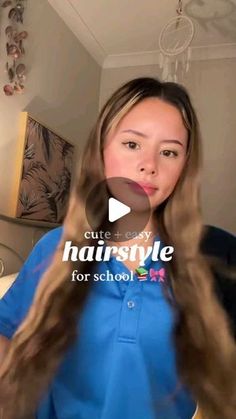 School Trip Hairstyles, Easy Hairstyles With One Hair Tie, Pj Day Hairstyles For School, Hair Styles For Brunettes, Quick Easy Cute Hairstyles For School, Cute And Easy Hairstyles For School, Long Hairstyles For Fine Hair, Cute Easy Hairstyles For School, Hair Ideas For School