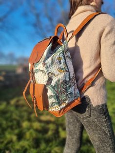 Bohemian Style Brown Backpack, Handmade Bohemian Backpack Shoulder Bag, Bohemian Natural Backpack, Bohemian Brown Shoulder Backpack, Boho Backpack Purse, Handmade Bohemian Rectangular Backpack, Bohemian Backpack