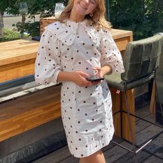 Insanely Cute But Didn’t Fit Me! Tags Are No Longer Attached But Dress Is Like New. Ganni Dress, Cotton Poplin Dress, Polka Dot Dress, Cotton Poplin, Polka Dot, Polka Dots, Color White, Size 2, Like New