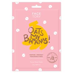 facetory oats my bananas soothing facial sheet mask in use Banana Facial, Banana Mask, Banana Fiber, Korean Facial, Facial Sheet Mask, Face Sheet Mask, Hydrating Mask, Sheet Mask, Flower Extract