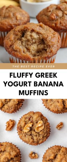 Image for Fluffy Greek Yogurt Banana Muffins Banana Yoghurt Muffins, Honey Vanilla Greek Yogurt Recipes, Banana Greek Yogurt Recipes, Banana Muffins Greek Yogurt, Banana Muffins Yogurt, Healthy Banana Muffins With Greek Yogurt, Healthy Banana Bread Greek Yogurt, Greek Yogurt Muffins Healthy, Yogurt Muffins Healthy