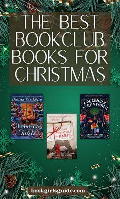 the best book club books for christmas are on display in front of a green background