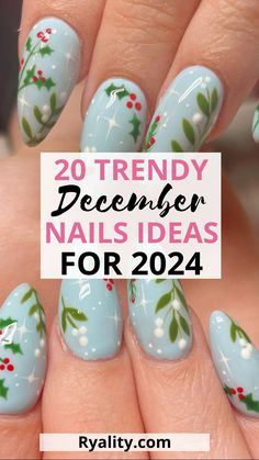 Love the simple december nails on this list! Can't wait to recreate the ideas Simple December Nails, December Nails Ideas, December Nail Ideas, December Nails, Christmas December, Winter Nails Acrylic, Nail Colors Winter, Y2k Nails, Winter Nail Art