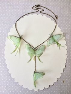 Handmade Green Butterfly Necklace, Handmade Whimsical Butterfly Necklace, Handmade Adjustable Butterfly Necklace, Whimsical Handmade Butterfly Necklace, Handmade Butterfly Necklace For Parties, Handmade White Butterfly Necklace, Handmade Butterfly Necklace, Sage Green Butterfly, Organza Butterfly