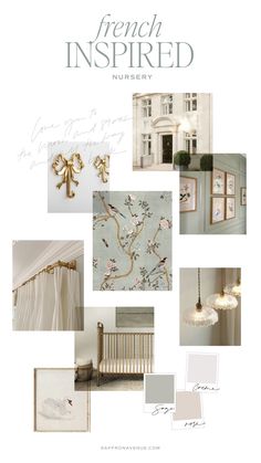 the french inspired nursery is featured in this postcard