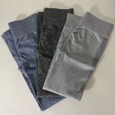 Bundle Of 3 Soft Leggings Size M Stretch, Soft & Very Comfy . 55% Nylon 40% Polyester & 5% Spandex You Will Receive: 1-Black 1-Blue 1-Light Gray (G-344) Gray Stretch Gym Bottoms, Gray Stretch Workout Bottoms, Gray Elastane Yoga Pants, Gray High Stretch Casual Leggings, Gray Stretch Elastane Bottoms, Casual High Stretch Gray Leggings, Casual Gray High Stretch Leggings, Sporty Stretch Gray Bottoms, Casual Gray Elastane Leggings