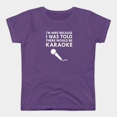 Do you go to events hoping there will be karaoke singing? Is the local karaoke bar your hangout? Grab the microphone, start the karaoke machine, read the lyrics, and you are an instant rock star! Wear to a disco or karaoke club, office party, bachelor or bachelorette party, birthday party or to any celebration or event with music. Great gift for a karaoke lover like wedding singer or DJ (disc jockey). -- Choose from our vast selection of Crewneck and V-Neck T-Shirts to match with your favorite d Karaoke Bar, Wedding Singer, Karaoke Machine, The Wedding Singer, Club Office, Disc Jockey, Office Party, Office Parties, Rock Star